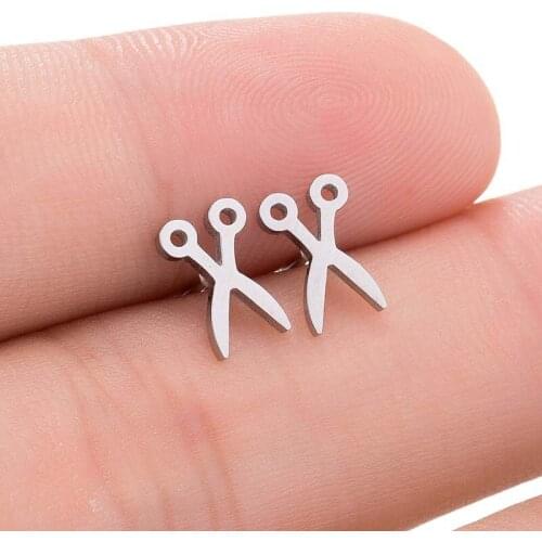 Tool Scissors Earrings Stainless Steel Accessories Womens Fashion Jewelry Rose Gold Stud Earring Christmas Gifts Bijoux Femme