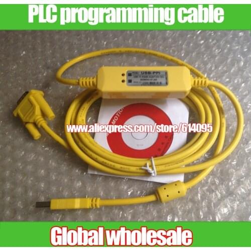 1pcs compatible S7-200 CPU221 222 224 226 PLC programming cable / programming data download cable USB-PPI USB to RS485
