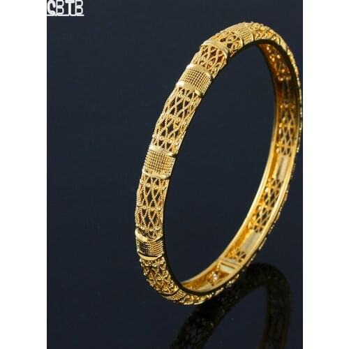 Muslim Turkey Classic Golden Bracelet Women Girl Plaid Charm Luxury Bracelet Bracelet Africa High Quality Jewelry Wedding Gift