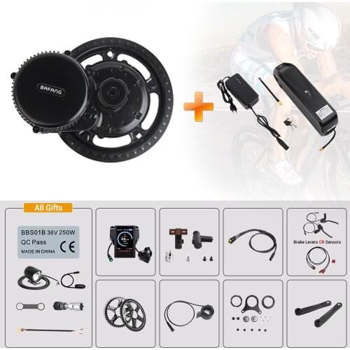 Bafang E-Bike BBS01B 36V 250W Mid Drive Electric Bicycle Conversion Kits 8FUN EBIKE Powerful Engine with 17.5Ah Samsung Battery