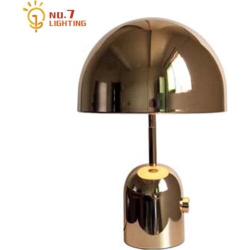 Nordic Creative Table Lamp Mushroom Shape Led E27 Desk Lights Gold Black Art Decor Home Hotel Study Bedroom Bedside Living Room