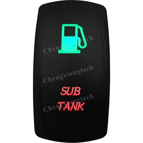 Laser -SUB TANK -Car Boat Green & Red Led On Off Rocker Switch Waterproof, Overload Protection, SPST, Truck Marine Caravan