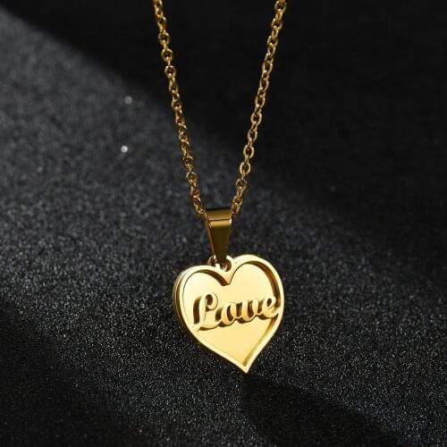 Fashion Custom Stainless Steel Name Numbers Heart Necklace For Women Man Personalized Letter Gold Choker Pendant Jewelry Gifts