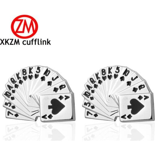 Hot Fashion Men Cufflinks Male Men French Shirt Cuff Links silvery poker Cufflink Cuff Button mens Jewelry Party gift