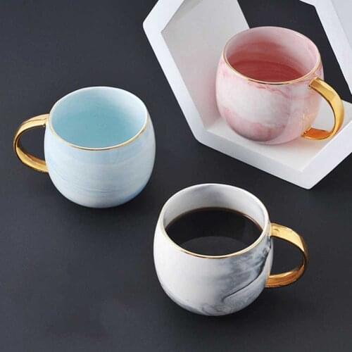 Newly Nordic Mug Cup Marble Ceramic Milk Tea Drinking Cup Breakfast Drinkware for Home Office Coffee cup and breakfast cup