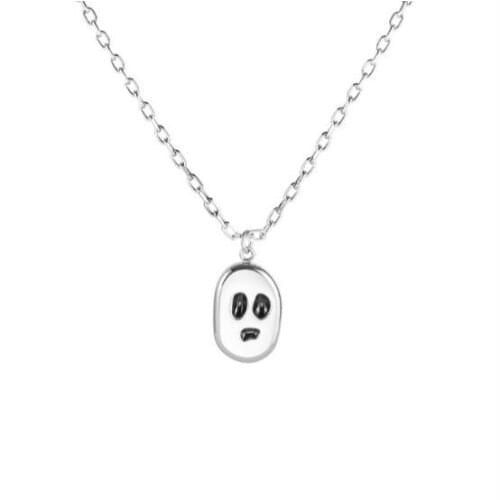 2021 New Creative Hip Hop Style Titanium Steel Necklace Pendant Sorrow Is Specter Necklace for Woman Titanium Steel