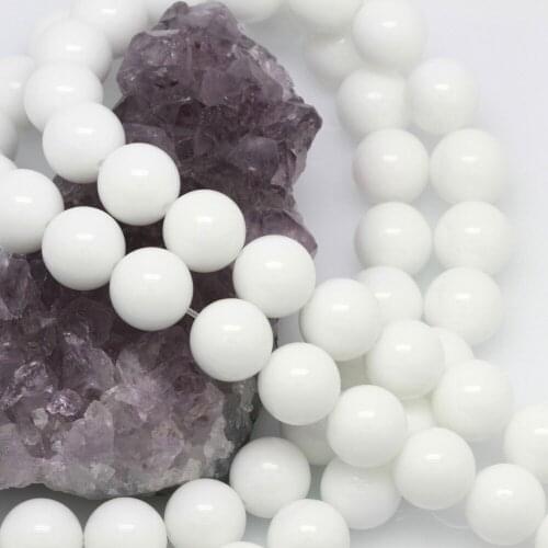 Wholesale Genuine Stone Round Shape 10mm White Ceramic (Porcelain) Loose Beads Findings For Jewelry Making,10 Strand/lot,15.5"