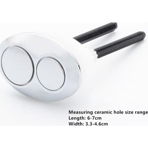 73X48mm chrome oval toilet seats water tank dual push button,double control toilet water tank ceramic cover switch button,J18265