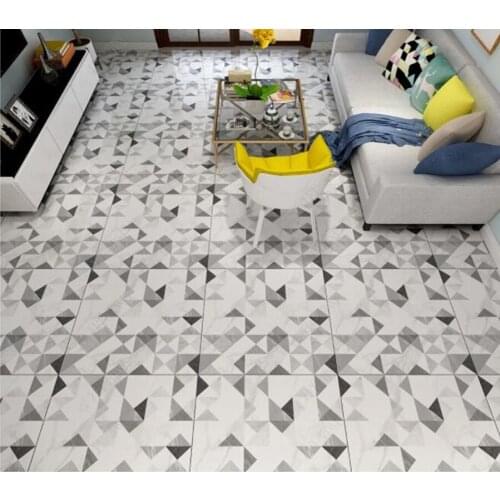 PVC Jazz white stone brick geometric floor tiles non-slip waterproof self-adhesive 3D floor sticker tiles bathroom 3D wallpaper