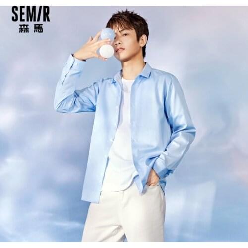 SEMIR Long Sleeve Shirts Men Non-Iron White Shirt MenS Anti-Fouling Spring 2021 Business Casual Shirt Pure Cotton