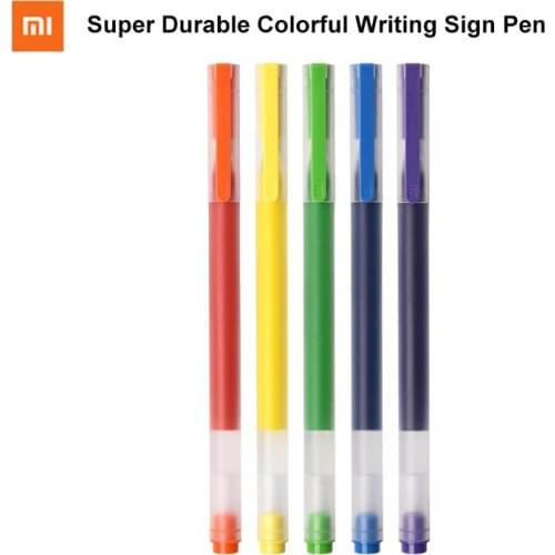 Xiaomi Mijia Super Durable Colorful Writing Sign Pen 5 Colors Mi Pen 0.5mm Gel pen Signing Pens For School Office Drawing