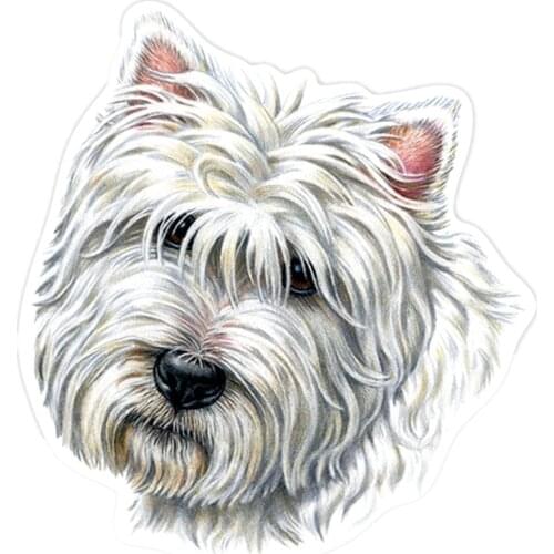 S41178# Various Sizes Self-adhesive Decal West Highland Terrier Car Sticker Waterproof Auto Decors on Bumper Rear Window