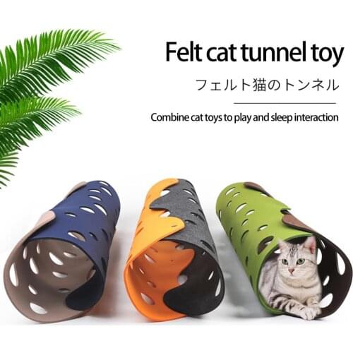 Folding Pet Mat Cat Tunnel Comfy Soft Felt DIY Play Tunnels Extendable Cat Tunnel for Kittens Puppies Rabbits accessories
