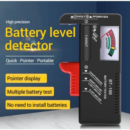 BT-168 AA/AAA/C/D/9V/1.5V batteries Universal Button Cell Battery Colour Coded Meter Indicate Volt Tester Checker BT168 Power