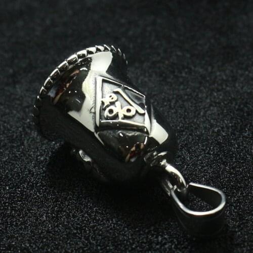 Unisex 316L Stainless Steel Biker Silver-Color 1% Skull Bell Pendant