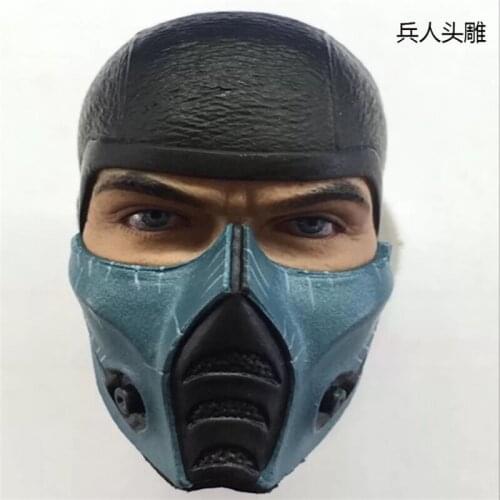 In Stock For Sale 1/6th Mysterious Ninja Mask Can Be Taken Off Male Head Sculpture For Usual 12inch Doll Action Figure