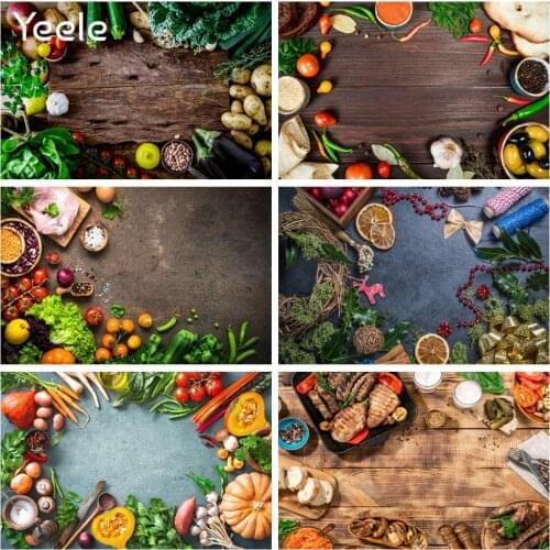 Yeele Photocall Grunge Wall Vegetables Kitchen Food Meat Photography Backdrops Vinyl Photographic Backgrounds For Photo Studio