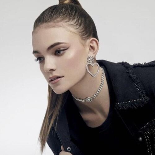 High-end New Big crystal Pendants Necklace Woman Rhinestone Torques Star Square Trendy Shining Jewellery Party