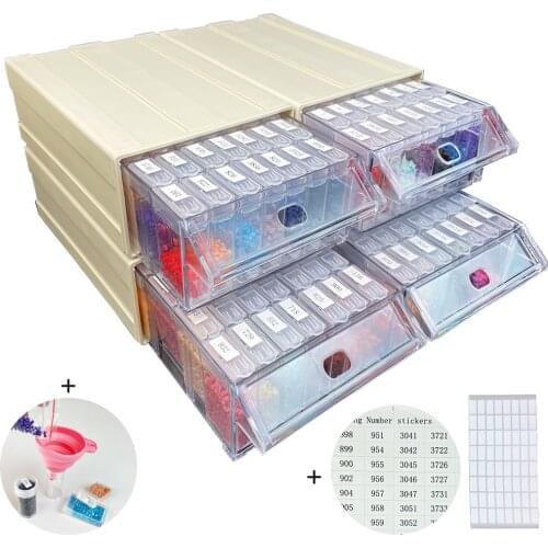 New 5d Diamond Painting Accessories Drawer Detachable Storage Box Bottles Grids Mosaic Container With Tools