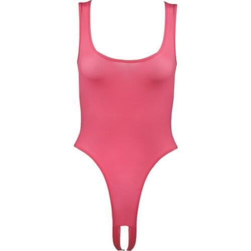 Womens Stretch Sleeveless Jumpsuit High Cut Open Crotch Thong Leotard One-piece Sexy Fashion Bodysuit Underwear Female Nightwear