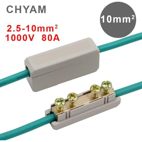 10mm2 1000V 80A Square Terminal With Screws Connection Copper Conductor High Power Cable Connector