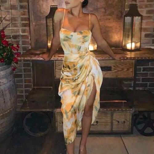 40# Womens Sexy Slim Dress Casual Fashion Sleeveless Sexy Print Spaghetti Strap Party Dress Vestido De Mujer Женское Платье