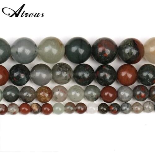 African Stone New Natural Stone Beads Shiny Round Beads For Jewelry Making 4/6/8/10mm Jadeite DIY Bracelets Necklace