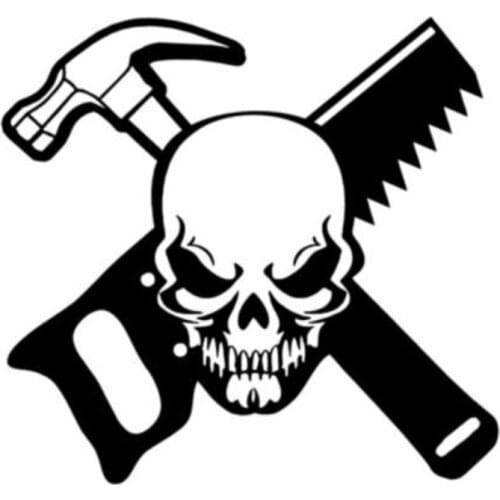 Skull Car Decal Vinyl Cool Car Stickers Waterproof Black Silver AL547