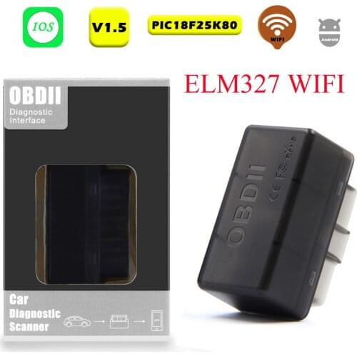 Super PIC18F25K80 ELM327 WIFI V1.5 OBD2 Car Diagnostic Scanner Best Elm327 WI-FI Mini ELM 327 V 1.5 OBDII iOS Diagnostic Tool