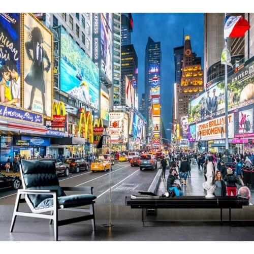 Free Shipping Urban Architecture Streetscape Street KTV Decorative Wall Custom 3d Fashion Hotel Wallpaper Modern Urban Mural