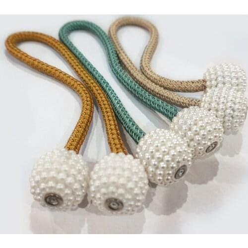 1Pc Hook Holder Home Decorations Pearl Magnetic Ball Curtain Tie Rope Backs Holdbacks Buckle Clips Accessory Rods Accessoires