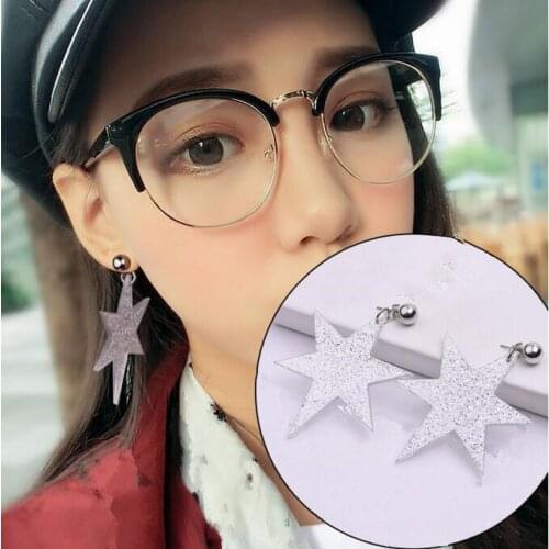 Ea551 2018 hot sale Bohemia earrings shiny personality pentacle star pendant earrings Female charm jewelry