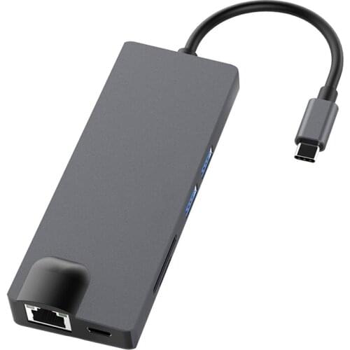 HOJIWI type-c docking station 8 in 1 type c to hdmi/vga hub dock station usb c TF/SD card PD fast charging hub for laptops AA21