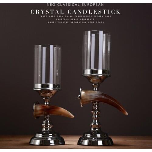 Crystal Candle Holder Small Tealight Candlestick Wedding Candelabra Glass Candle Stand Nordic Decoration Home Accessories Modern