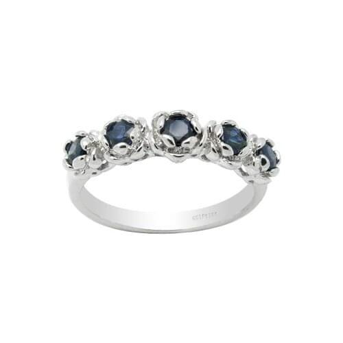 Classic Sapphire Silver Ring for Daily Wear 3mm Natural Chinese Sapphire Ring 925 Silver Sapphire Jewelry Gift for Woman