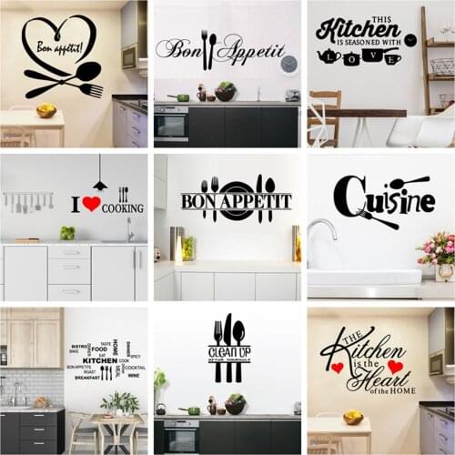 Creative kitchen Vinyl Kitchen Wall Stickers Wallpaper For Kids Room Living Room Home Decor Wall Art Decal