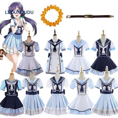 Love Live Pirate Unawakened Cosplay Costume Nico Minami Kotori Tojo Nozomi Nishikino Maki Girl JK Sailor Suit Dress Full Set