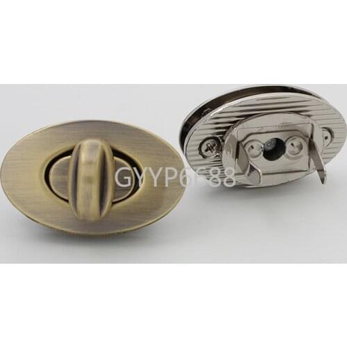 1-5sets 4 colors 37x23mm metal egg shaped handbag clasp turn lock women bag durable buckle twist lock purse parts