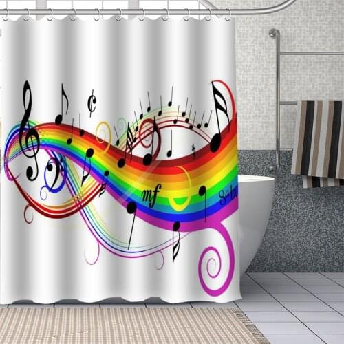 Music Art Shower Curtains Waterproof Fabric Bathroom Decoration Supply Washable Bath And Shower Curtain Custom