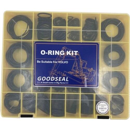 Excavator O-ring Kit For Vol vo 32Sizes 465PCS NBR90 Durometer Nitril 90 Shore Rubber Sealing O Ring Assortment Kit Box