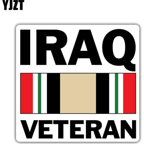 YJZT 12CM*11.3CM Warning Iraq Veteran US Army Car Sticker Decal PVC 12-1332