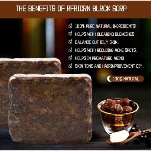 Natural 100% African Black Soap Magic Anti Taches Treatment Skin Bath Beauty Acne Rebelles Body T4J4
