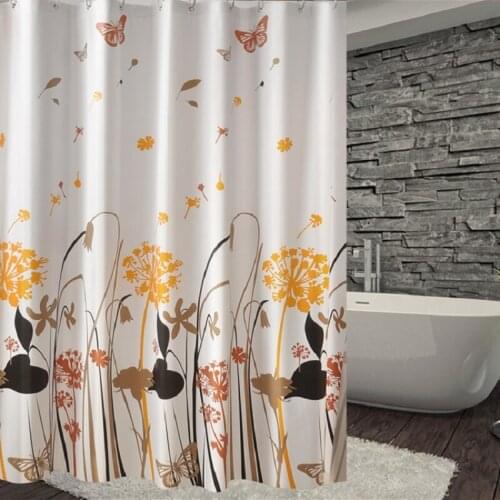New 180*200cm Butterfly Flower 16 Wire Thick Waterproof Mouldproof PEVA Shower Curtain Bathroom Curtains with 12 hooks