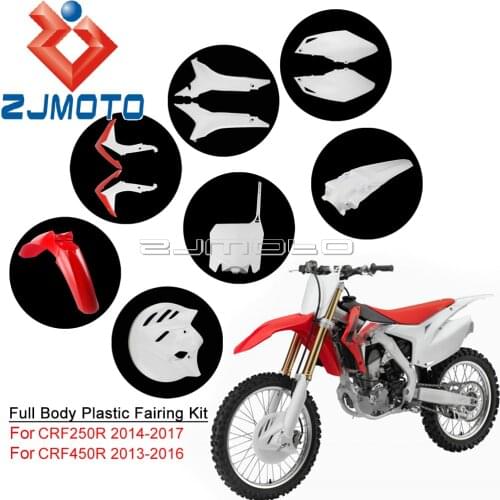 Motorcycle ABS Plastic Bodywork Fairing For Honda CRF450R CRF250R CRF450 CRF250 Motocross Fender Side Frame Covers Number Plate