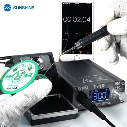 SUNSHINE GVM T210 Digital Display Adjustable Temperature Soldering Station For Mobile Phone Repair Welding Tool