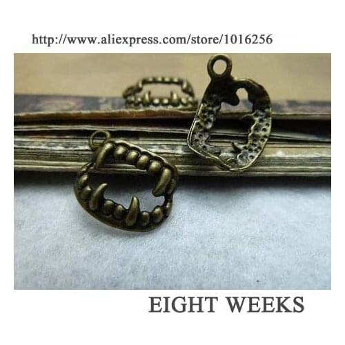 Zinc alloy pendant jewelry accessories diy handmade material charms ancient bronze teeth