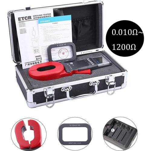 0.01-200ohm ETCR2000A+ 4 Digital LCD display Earth Resistance Tester with Clamp-on Ground Resistance meter measurement