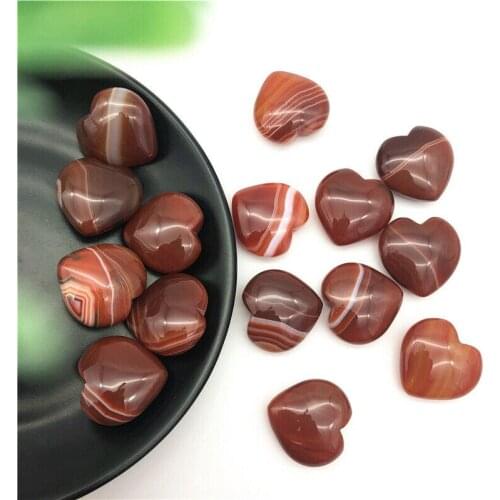 Drop Shipping 1PC Natural Carnelian Crystal Red Agate Heart Shaped Polished Stones Healing Gifts Natural Stones and Crystals