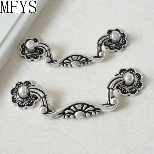 3" 3.75" Drop Bail Dresser Pulls Drawer Pull Handles Antique Silver Black Rustic Kitchen Cabinet Handle Shabby Chic 76 96 mm