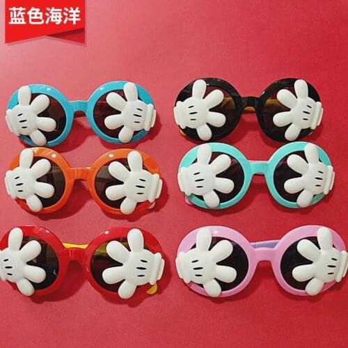 Mickey child Sunglasses Small palm Flip sunglasses girl boy Polarized light Silica gel Children glasses Toy glasses Photo props